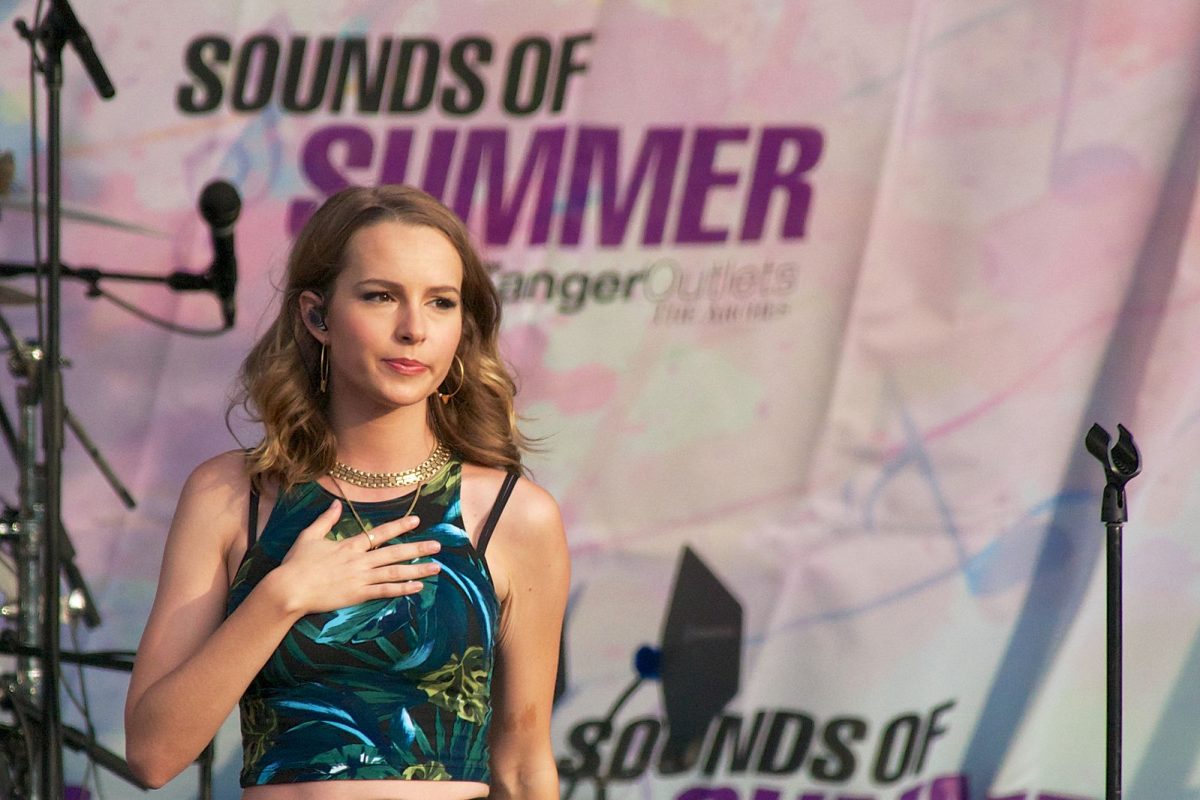 Bridgit Mendler onstage at 鈥淪ounds of Summer鈥� on Aug. 16, 2014.
